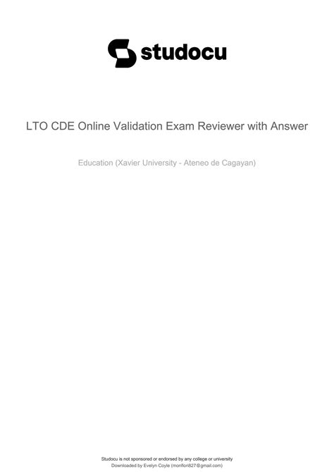 cde online exam answers|LTO Reviewer 2023: CDE Validating Exam .